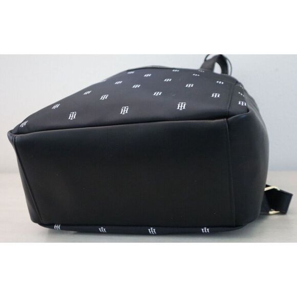 Tommy Hilfiger 69J8441 001 Unisex Black Monogram Nylon Backpack w/Pouch - Picture 7 of 15